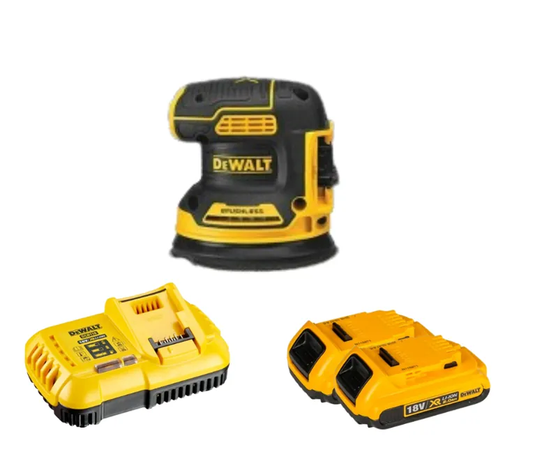 Máy chà nhám cầm tay DeWALT DCW210D2 20V-125mm( kèm 2 pin 2.0Ah+ sạc)