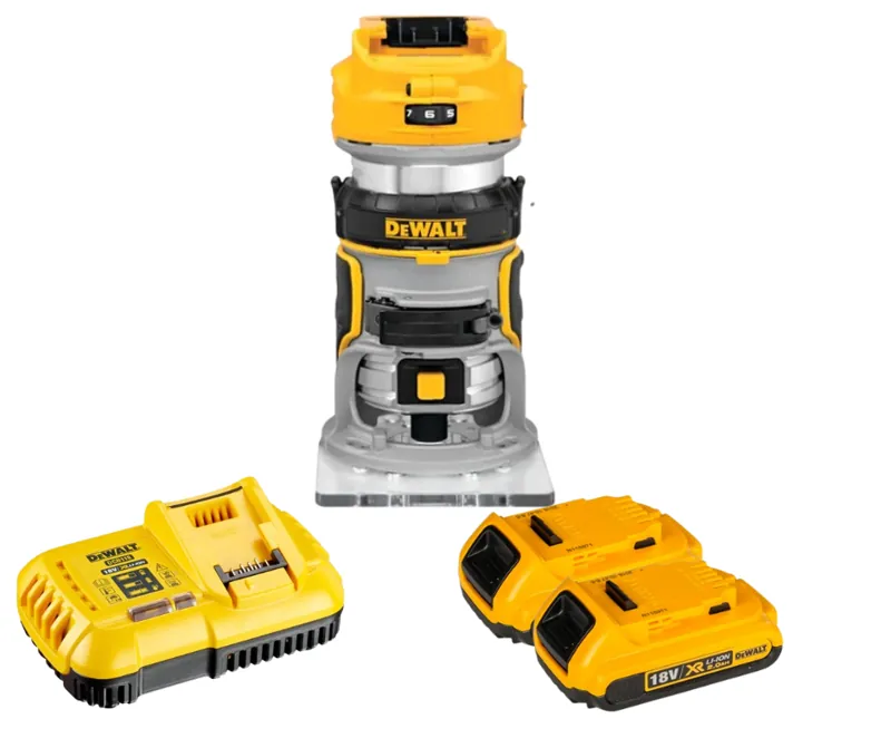 Máy phay cầm tay DeWALT DCW600D2( kèm 2 pin 2.0Ah+sạc)