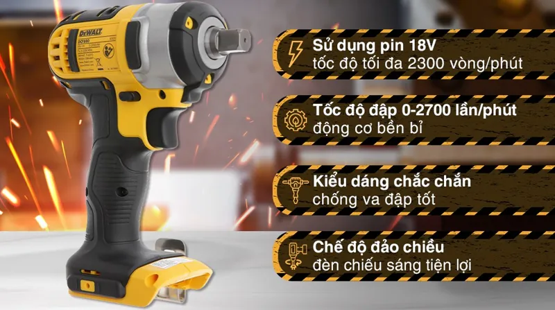 Máy vặn bu lông DeWALT dùng pin DCF880N (không kèm pin sạc)